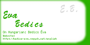 eva bedics business card